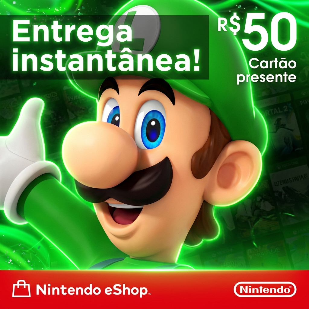 Nintendo Gift Card 50 BRL - 💥Entrega automática 24/7💥- Saldo Digital Oficial Nintendo 🎁