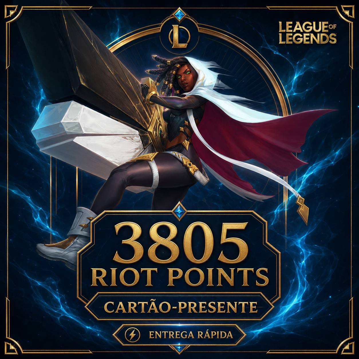 🎮 League of Legends — 3805 Riot Points | Código Digital | Região Brasil | Envio manual