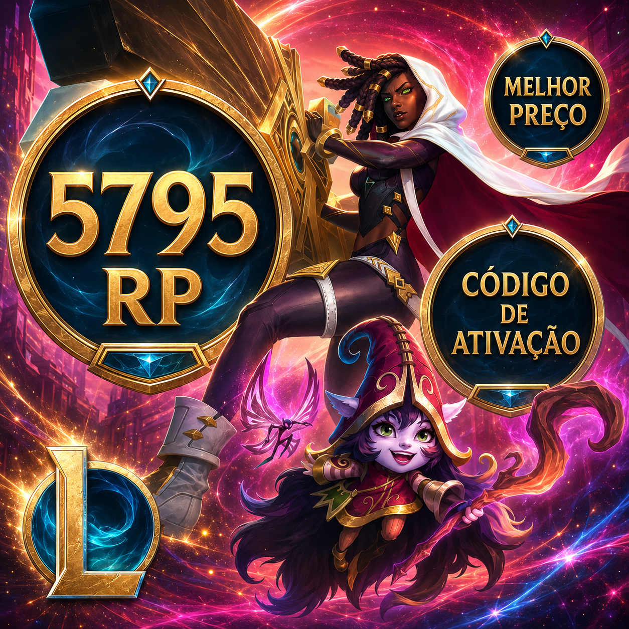 🎮 League of Legends — 5795 Riot Points | Código Digital | Região Brasil | Envio manual