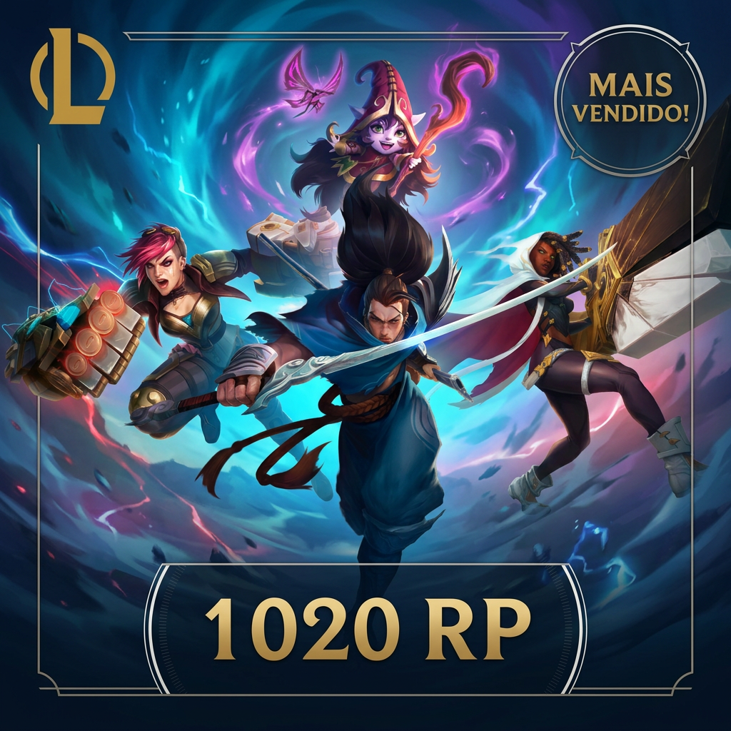 ✅ GARANTIA DE RESGATE | 1020 Riot Points (RP) | Código Digital | League of Legends | Brasil