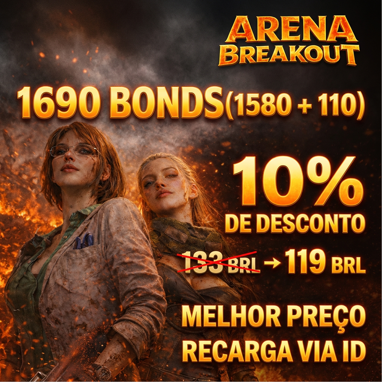 Arena Breakout - 1690 Bonds (1580 + 110) | Recarga por UID 💎 Moeda