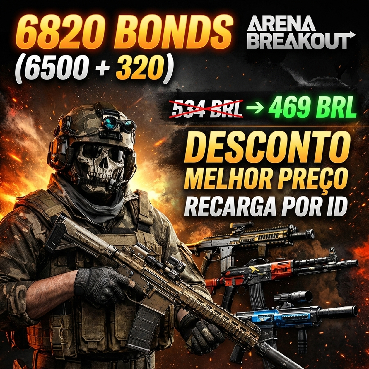 Arena Breakout | 6820 Bonds (6500 + 320) | Entrega por UID 🛡️ Moeda