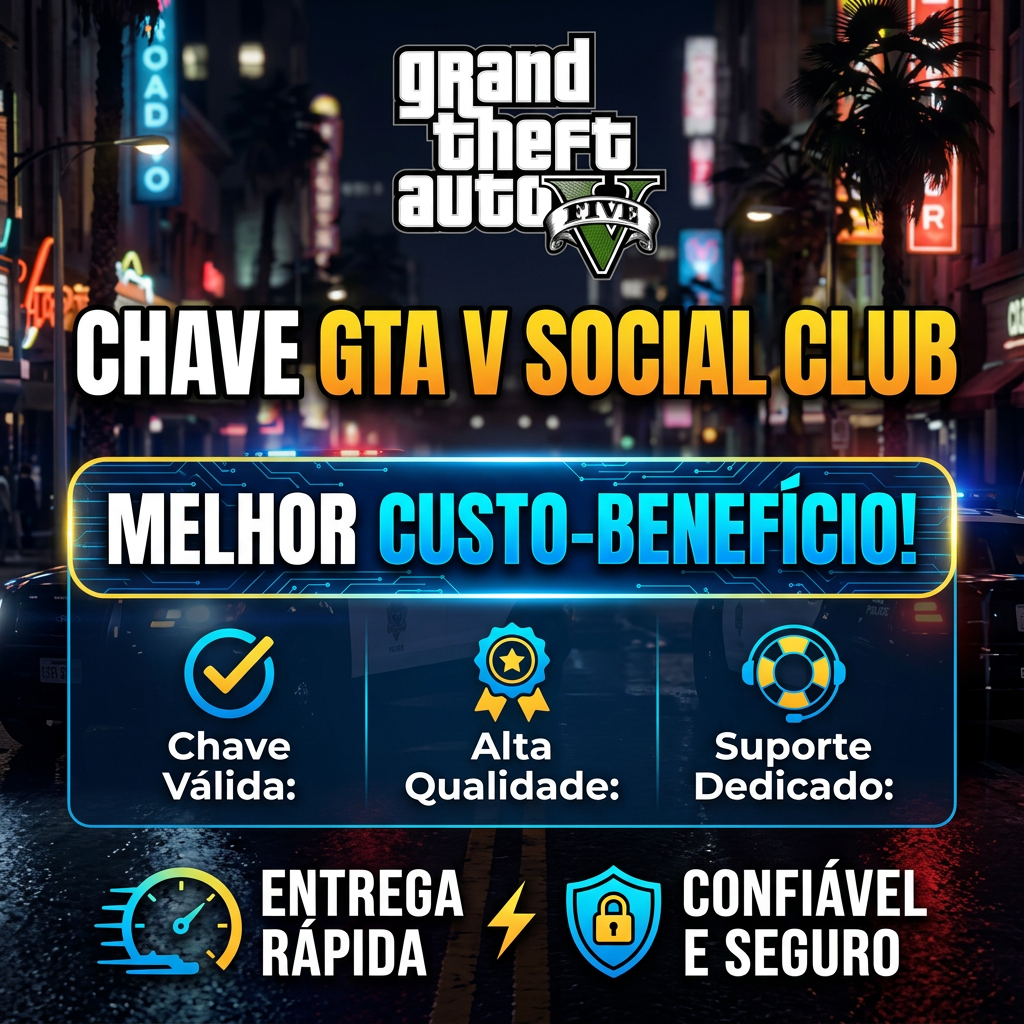 🛒 GTA V Premium Online Edition | Rockstar Key | Região Global | Envio manual Chave