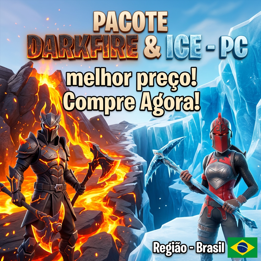 PC – Pacote Fortnite Darkfire & Ice + 1000 V-Bucks | Código de Resgate | Brasil | Entrega Manual Jogo