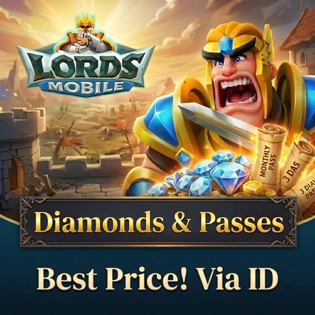 ⚔️ Tesouro do Reino | Lords Mobile — Diamonds e Passes | Todos os pacotes | Recarga por ID