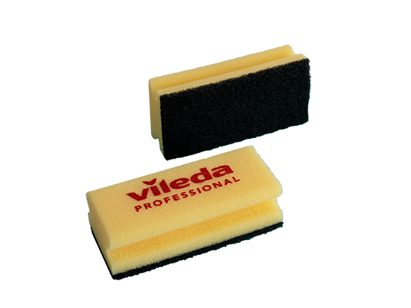 Губка желтая с черным абразивом 70х150х45 мм Vileda (артикул производителя 1102565)