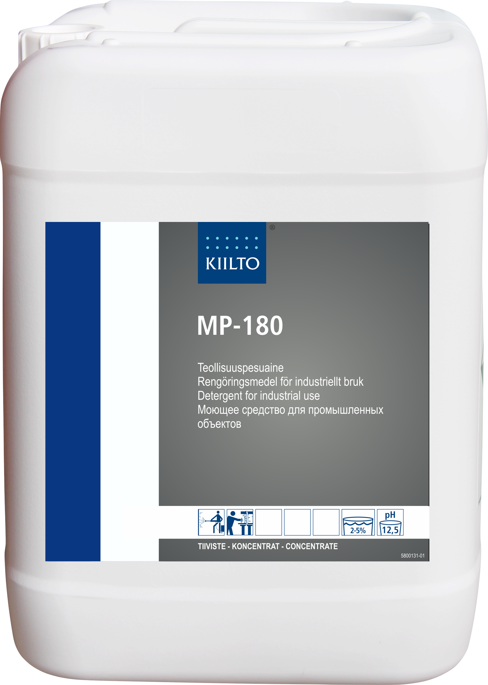 Средство обезжиривающее от сильных загрязнений Kiilto MP-180 от сажи смазки масел 10 л (арт 205055)