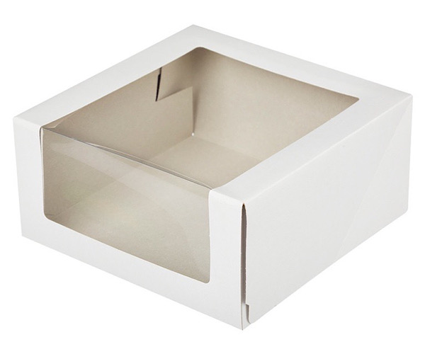 Коробка для торта с окном GDC 225х225х110 мм картон белая