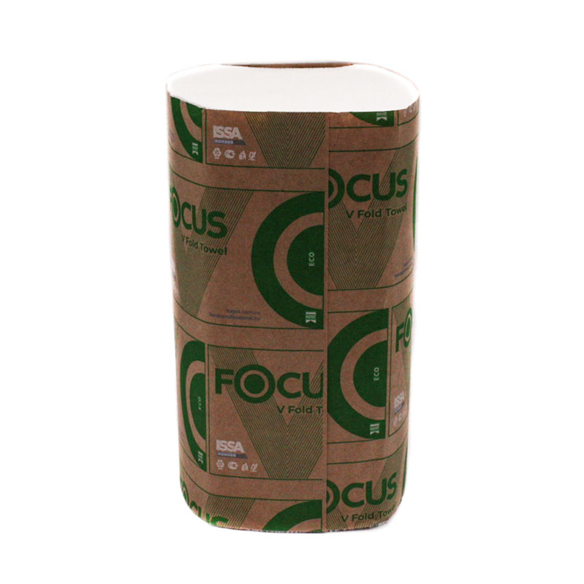 Бумажные полотенца листовые Focus Eco V сложения 1 слойные белые 250 листов (артикул производителя  5083742)