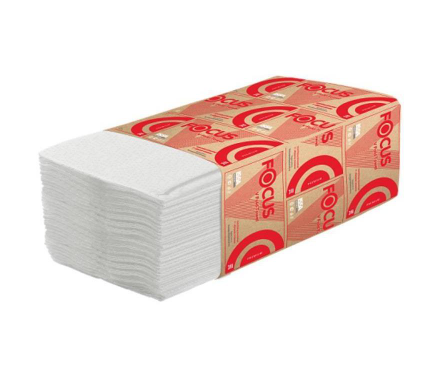 Полотенца бумажные листовые FOCUS Premium белые двухслойные V сложения 200 листов (артикул производителя 5083739)