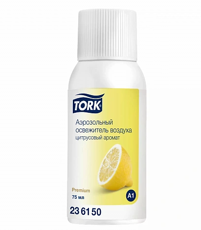Освежитель воздуха аэрозольный TORK A1 Premium цитрусовый аромат 75 мл сменный картридж (артикул производителя 236150)