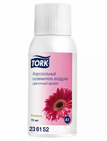 Освежитель воздуха аэрозольный TORK A1 Premium цветочный аромат 75 мл сменный картридж (артиеул производителя 236152)