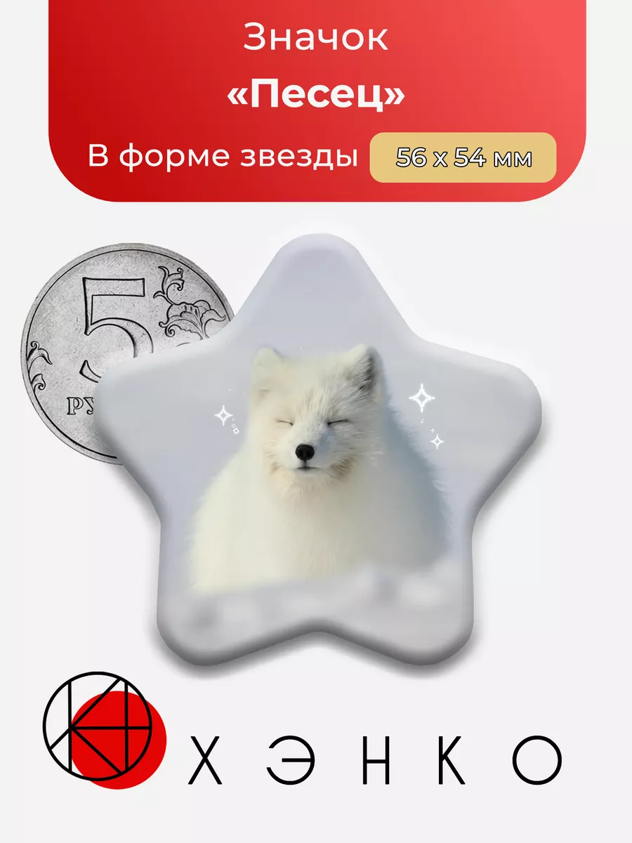 Песец зимой значок