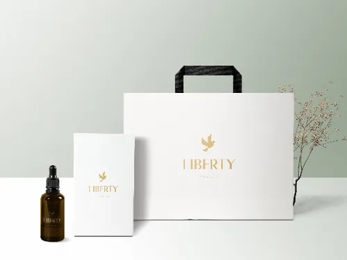 Пример разработки логотипа для студии красоты и линии уходовой косметики LIBERTY