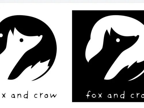 Разработка логотипа для кофейни "Fox&crow" и его размещение на предметах.