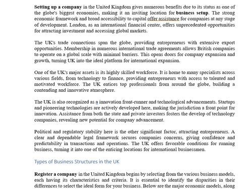 Setting up a company in the UK