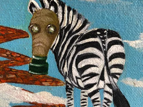 Дорога из красного кирпича/16x16 canvas on cardboard,oil (2022)