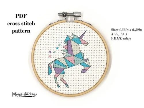  Colorful horse cross stitch pattern. Digital PDF pattern by Magic stitches