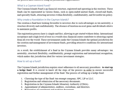 Cayman Island Fund