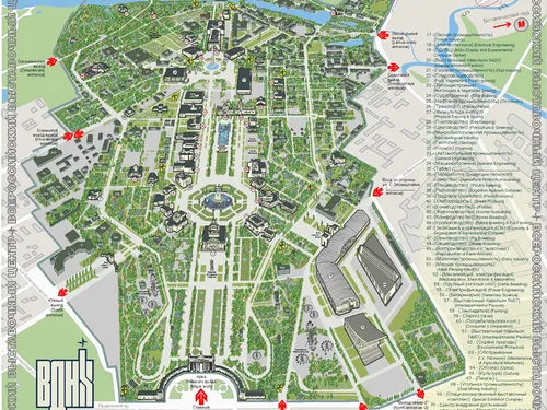 карта ВДНХ, отрисовка и компоновка в электронном виде