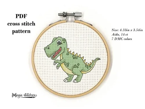 Dinosaur cross stitch pattern. Digital PDF pattern by Magic stitches
