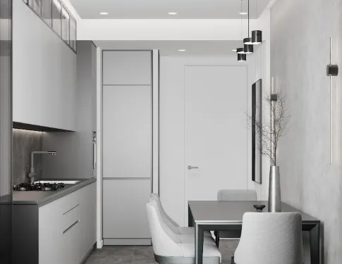 B&W kitchen