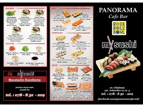 Menu booklet for cafe bar Panorama