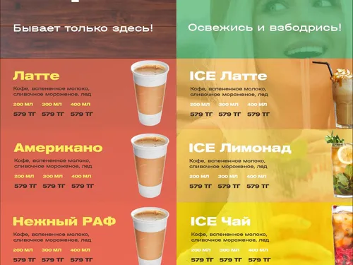 Оформление меню - витрины для точки кофе с собой