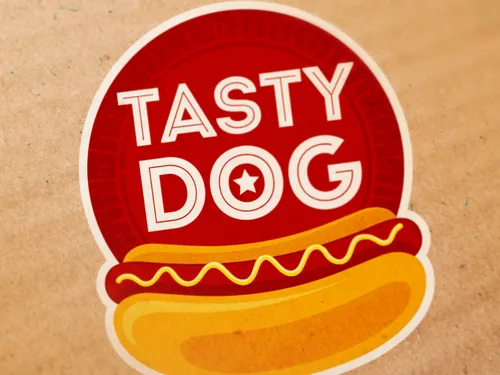 "Tasty dog". Логотип для киоска быстрого питания