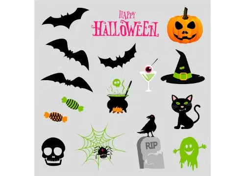 Vector set of halloween party