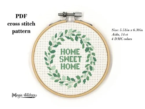 Sweet home cross stitch pattern. Digital PDF pattern by Magic stitches
