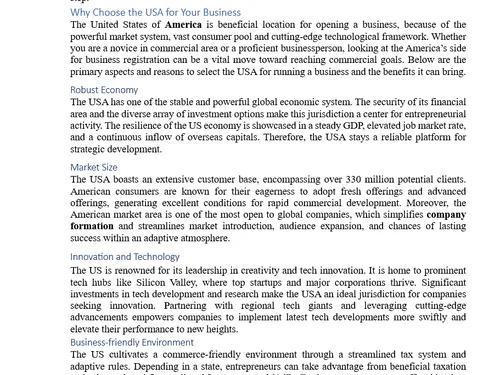 Setting up a company in the USA 