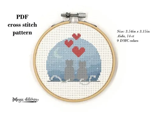  Cats in love cross stitch pattern. Digital PDF pattern by Magic stitches