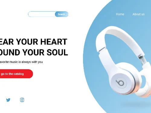 Концепт  home page наушников