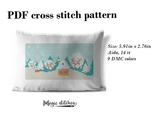Winter day cross stitch pattern. Digital PDF pattern by Magic stitches
