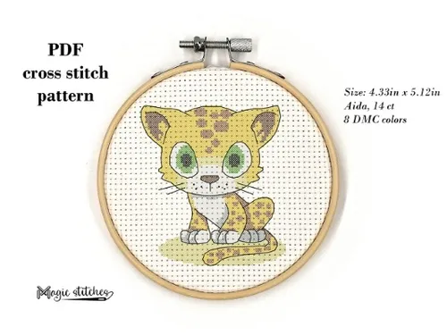Leo cross stitch pattern. Digital PDF pattern by Magic stitches