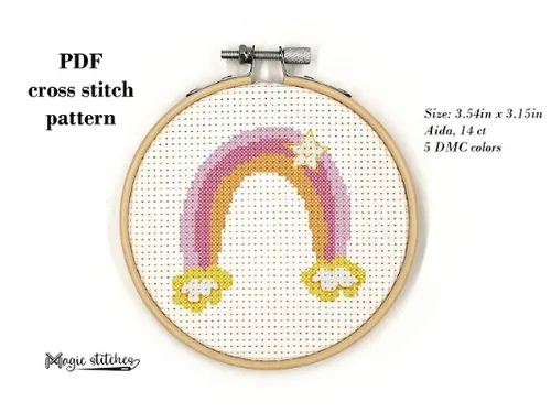 Rainbow cross stitch pattern. Digital PDF pattern by Magic stitches