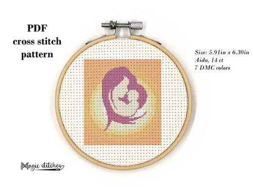 Mother cross stitch pattern. Digital PDF pattern by Magic stitches
