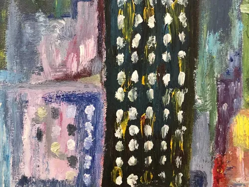 Mercury/40х50,canvas on cardboard, oil (2017)