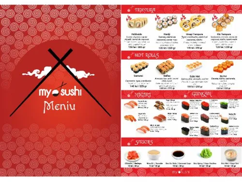 Advertising brochure menu my sushi