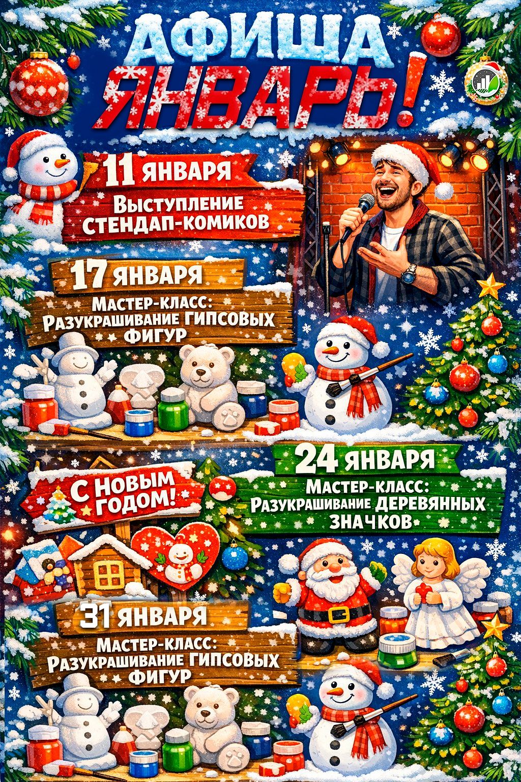 Афиша мастер-класса на месяц