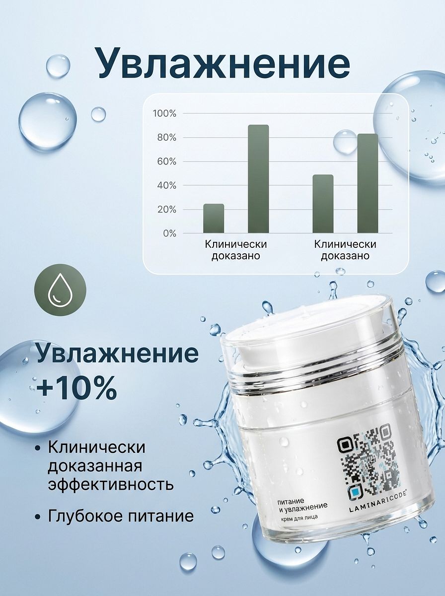 Крем для лица «Питание и увлажнение» LAMINARICODE от российского бренда SNOW SEA(Архангельский водорослевый комбинат). — фото 3