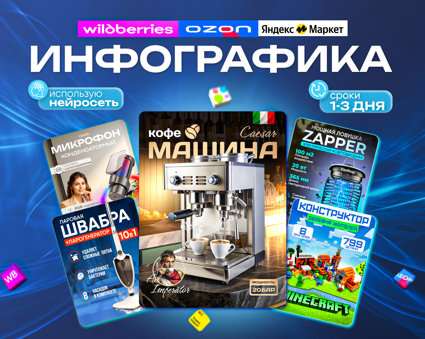 Карточки для маркетплейсов инфографика — фото 1