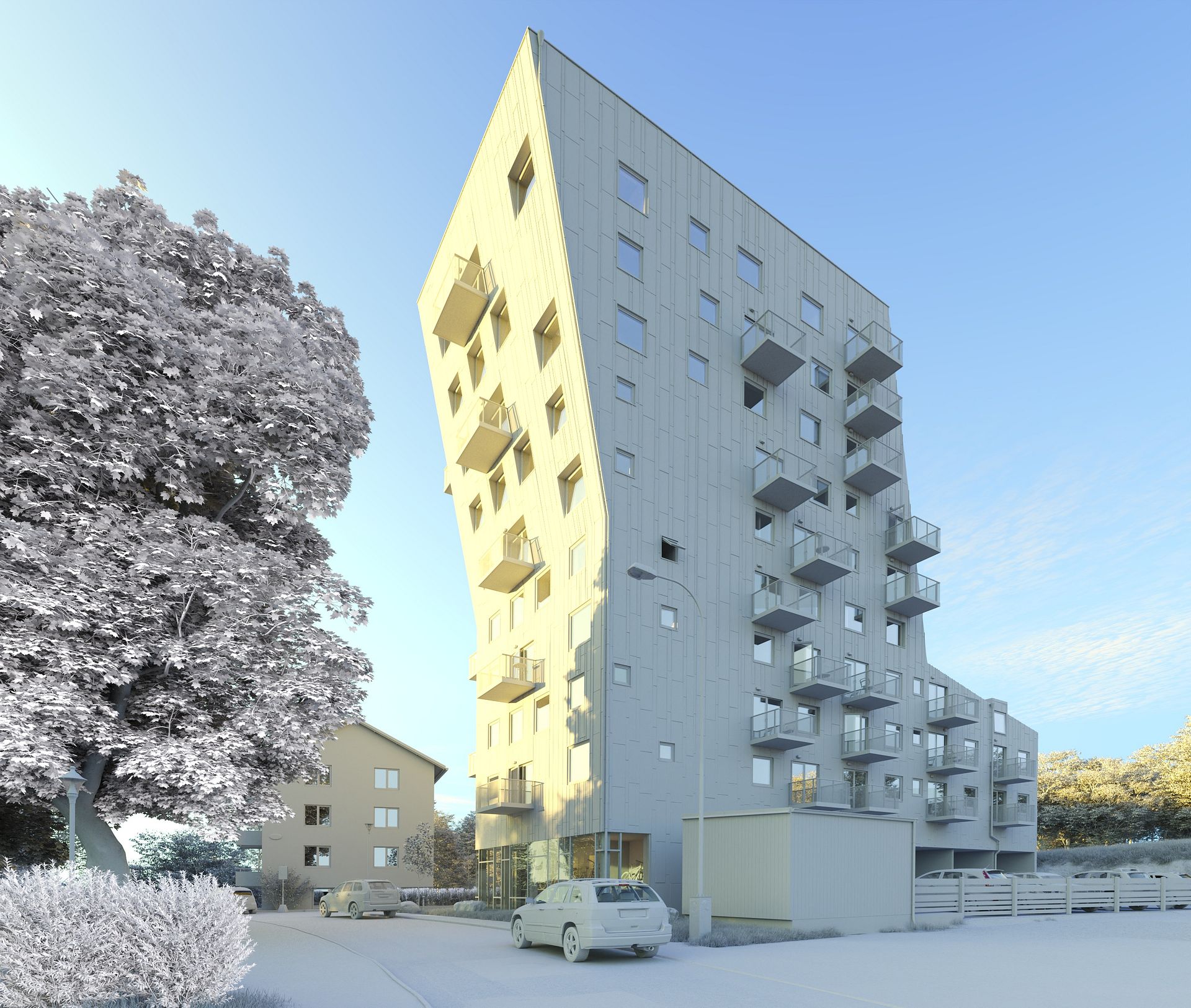 Экстерьер. Работа выполнена по референсу. 3ds Max + Corona render + Adobe Photoshop. — фото 2