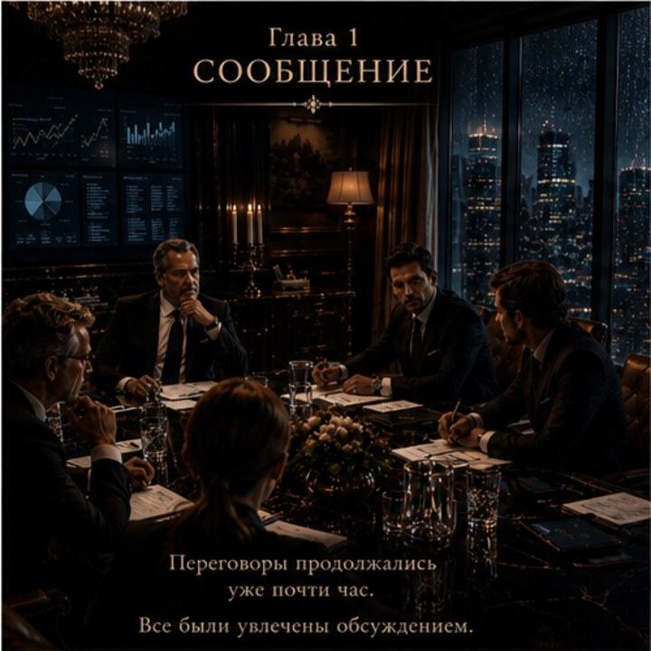 Переговоры в тёмном кабинете во время дождливого вечера.