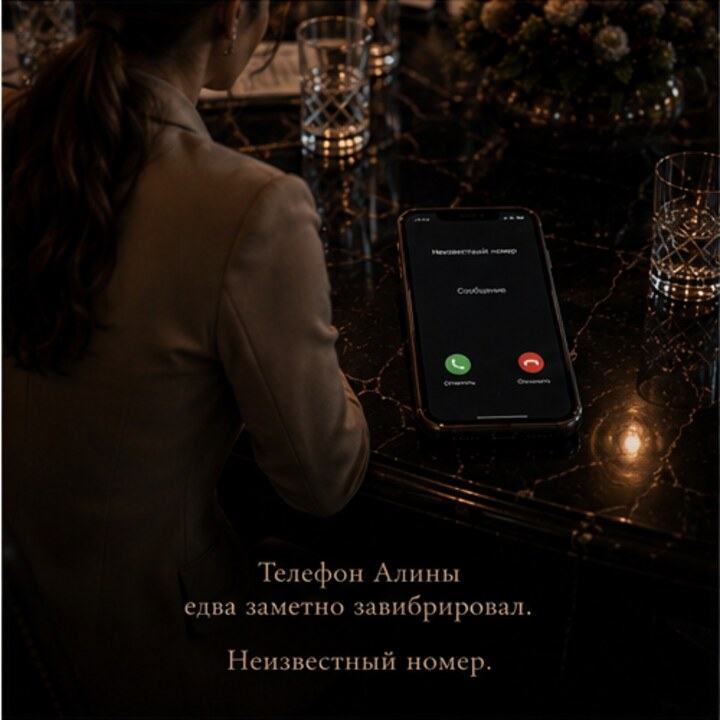 Телефон Алины на столе начинает вибрировать.