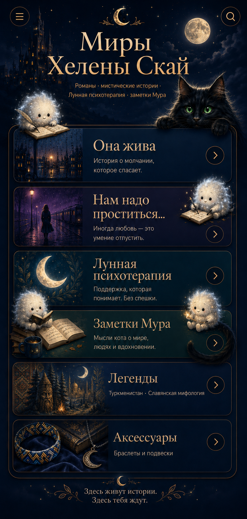 Миры Хелены Скай — библиотека из шести разделов