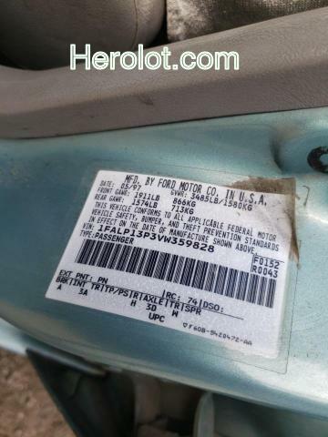null blue sedan 4d gas 1FALP13P3VW359828 photo #3