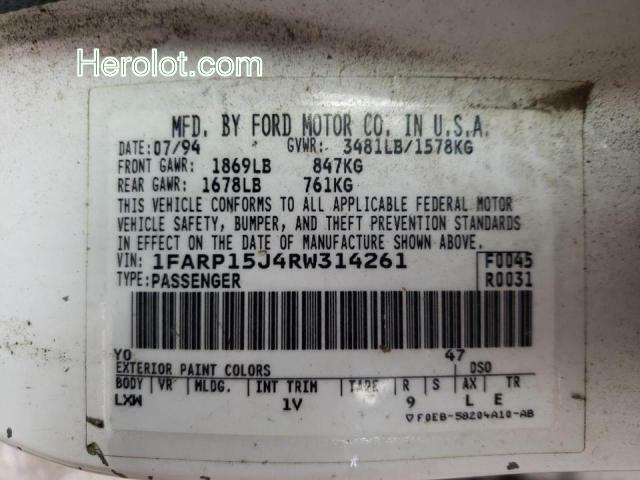 null white  gas 1FARP15J4RW314261 photo #3