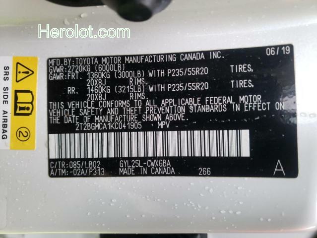 null white  hybrid engine 2T2BGMCA1KC041905 photo #3